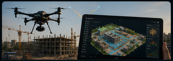 Drones construccion en acción